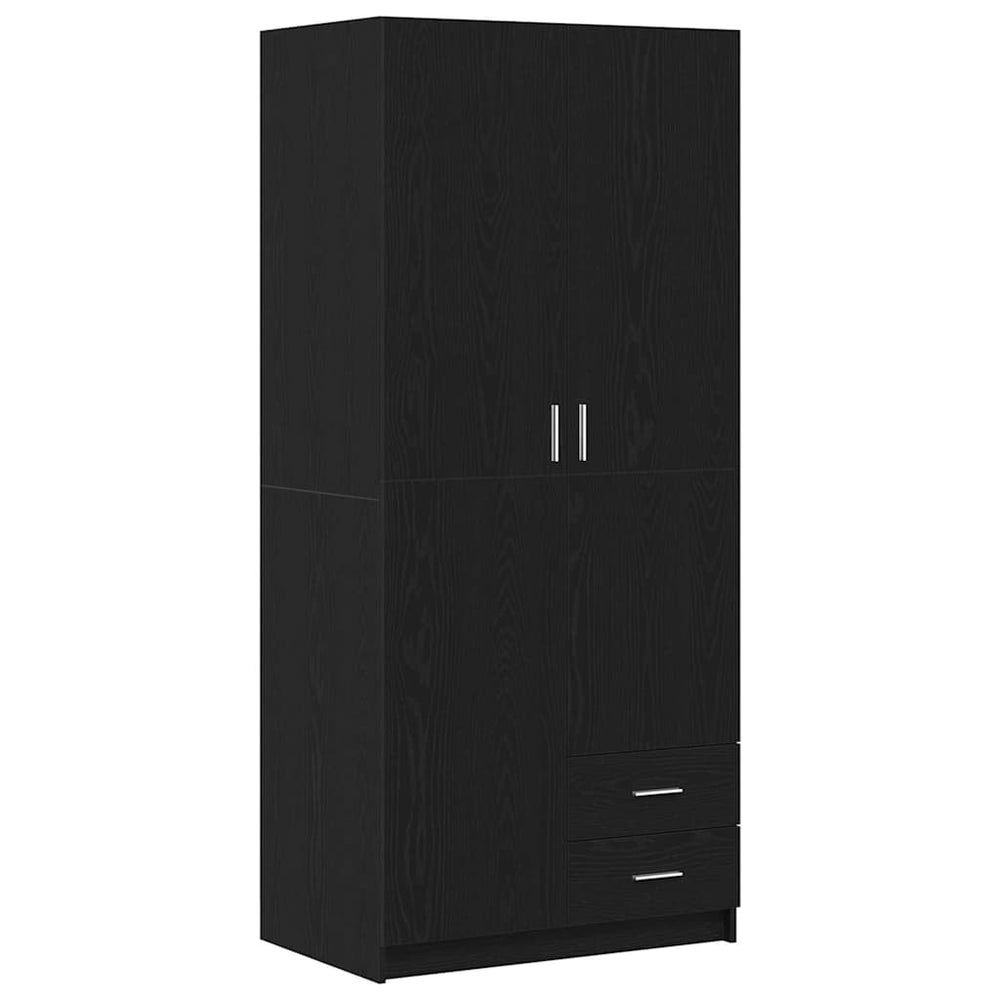 Kleiderschrank Schwarz Eichen-Optik 80x52x180 cm