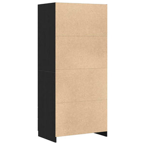 Kleiderschrank Schwarz Eichen-Optik 80x52x180 cm