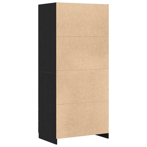Kleiderschrank Schwarz Eichen-Optik 80x52x180 cm