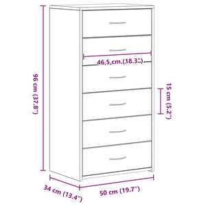 Schwarzes Sideboard mit 6 Schubladen