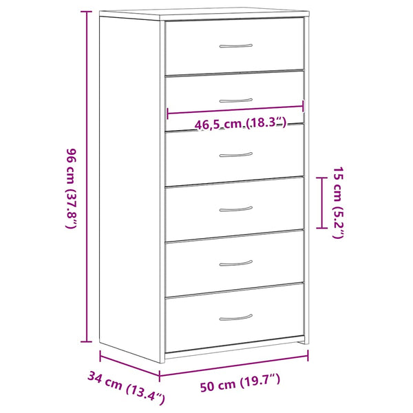 Schwarzes Sideboard mit 6 Schubladen