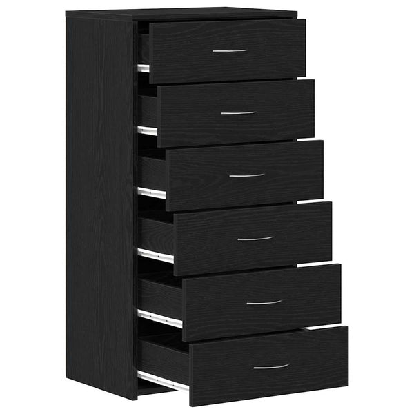 Schwarzes Sideboard mit 6 Schubladen