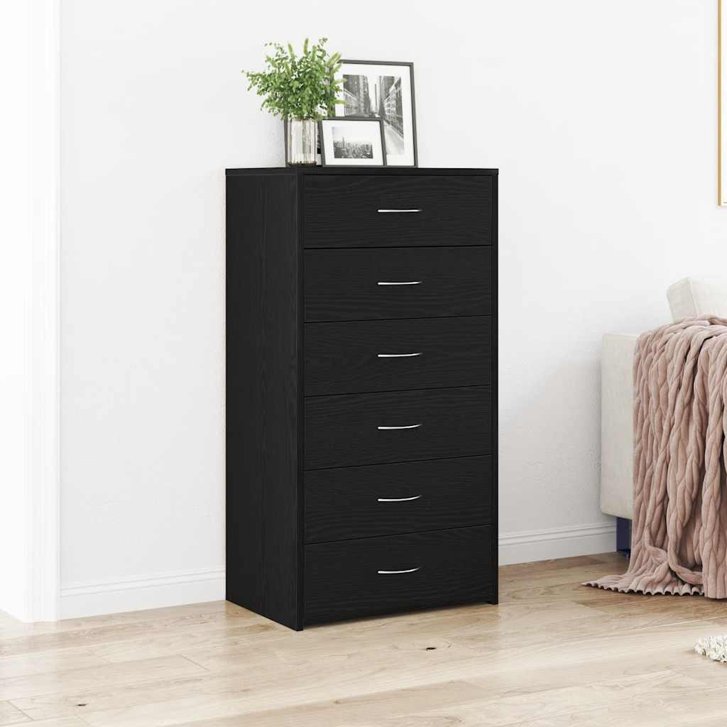 Schwarzes Sideboard mit 6 Schubladen