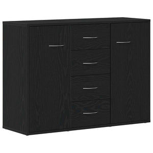 vidaXL Buffet bas noir aspect chêne 88x30x64 cm Bois d'ingénierie