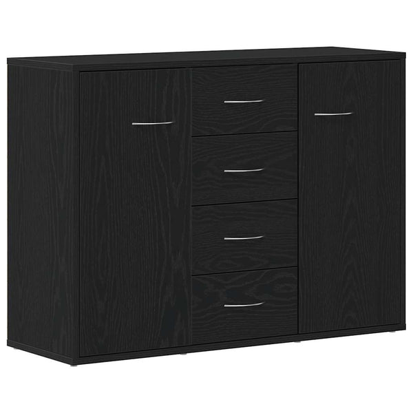 vidaXL Buffet bas noir aspect chêne 88x30x64 cm Bois d'ingénierie