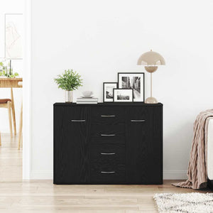 vidaXL Buffet bas noir aspect chêne 88x30x64 cm Bois d'ingénierie