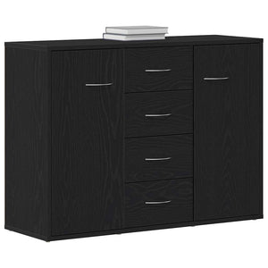 vidaXL Buffet bas noir aspect chêne 88x30x64 cm Bois d'ingénierie