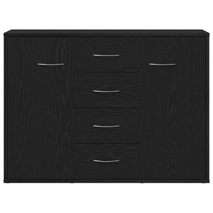 vidaXL Buffet bas noir aspect chêne 88x30x64 cm Bois d'ingénierie