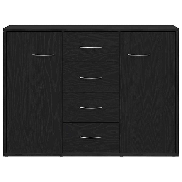 vidaXL Buffet bas noir aspect chêne 88x30x64 cm Bois d'ingénierie