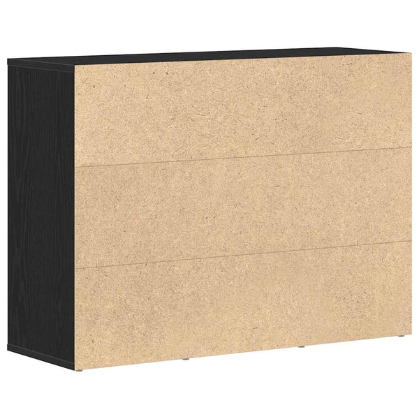 vidaXL Buffet bas noir aspect chêne 88x30x64 cm Bois d'ingénierie