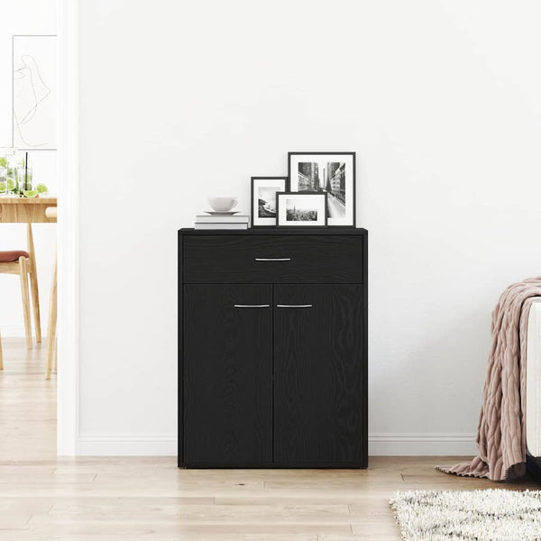 Schwarzes Sideboard Eichenoptik 60 cm