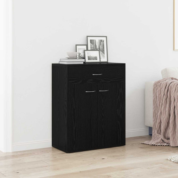 Schwarzes Sideboard Eichenoptik 60 cm