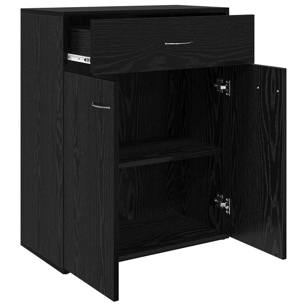 Schwarzes Sideboard Eichenoptik 60 cm