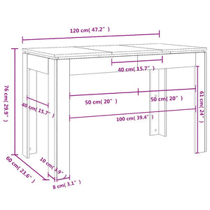 Esstisch Schwarze Eiche 120x60 cm