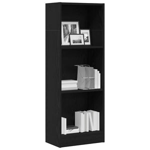 Bücherregal Schwarz Eichen-Optik 109cm