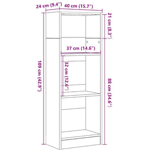 Bücherregal Schwarz Eichen-Optik 109cm