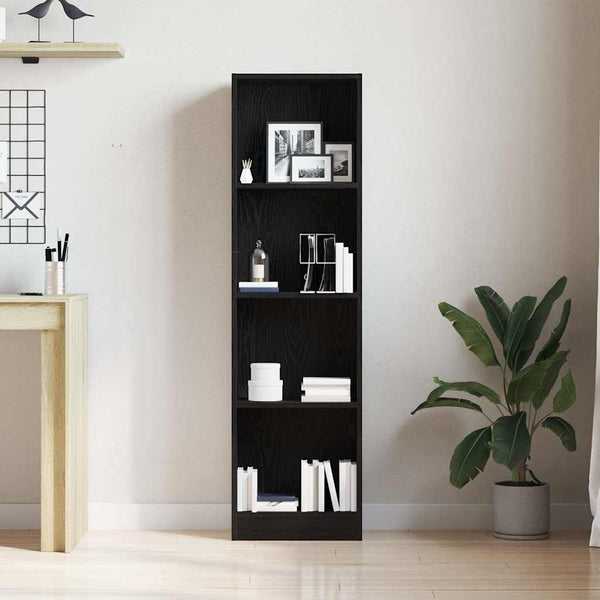 Bücherregal Schwarz Eichen-Optik 40x143 cm