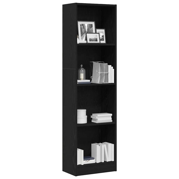 Bücherregal Schwarz Eichen-Optik 40x143 cm