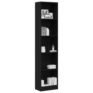 Bücherregal Schwarz Eichenoptik 176 cm Hoch