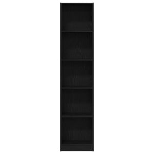 Bücherregal Schwarz Eichenoptik 176 cm Hoch