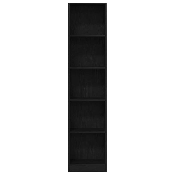 Bücherregal Schwarz Eichenoptik 176 cm Hoch