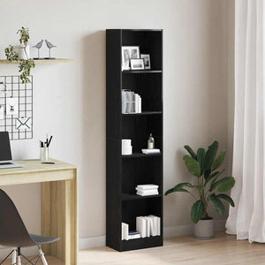 Bücherregal Schwarz Eichenoptik 176 cm Hoch