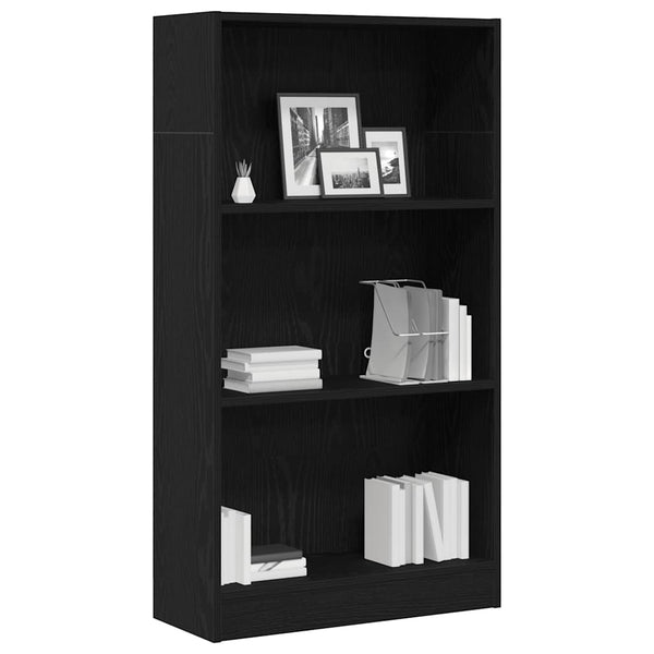 Schwarzes Bücherregal Eichen-Optik 60x109 cm
