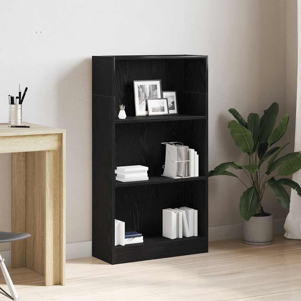 Schwarzes Bücherregal Eichen-Optik 60x109 cm