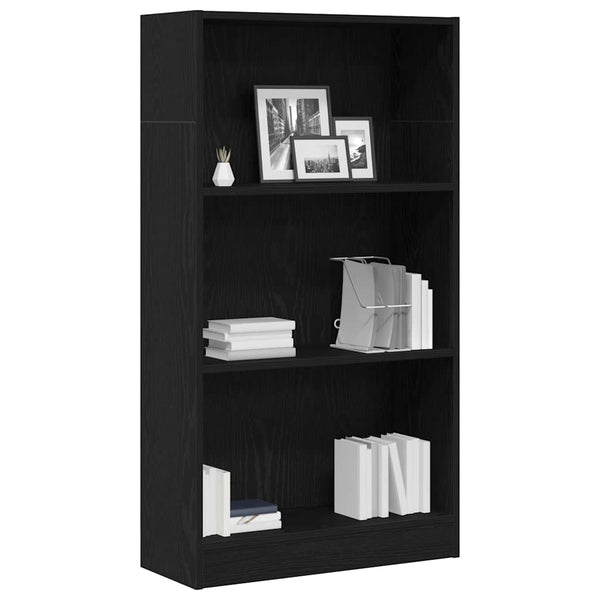 Schwarzes Bücherregal Eichen-Optik 60x109 cm