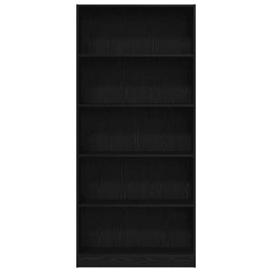 Bücherregal Schwarz Eichen-Optik 80x176 cm