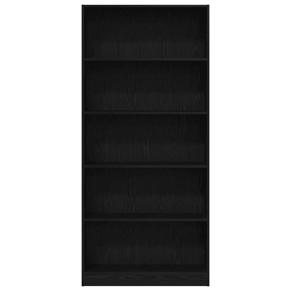 Bücherregal Schwarz Eichen-Optik 80x176 cm