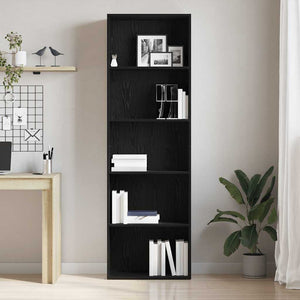 Bücherregal Schwarz Eiche 60x30x189 cm
