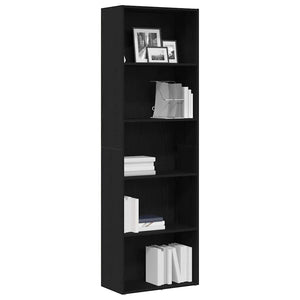 Bücherregal Schwarz Eiche 60x30x189 cm