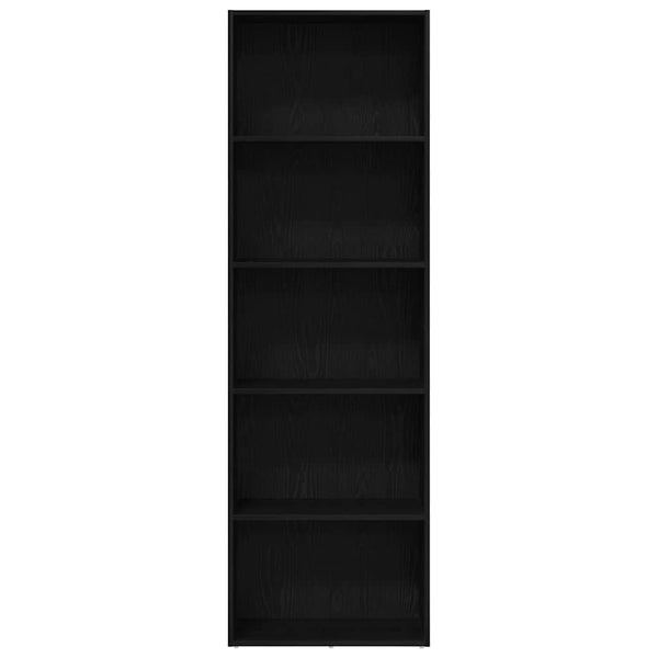 Bücherregal Schwarz Eiche 60x30x189 cm