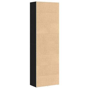 Bücherregal Schwarz Eiche 60x30x189 cm