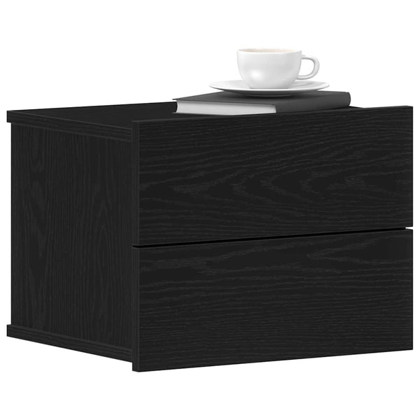 Nachttisch Schwarz Eichenoptik 40x30x30cm