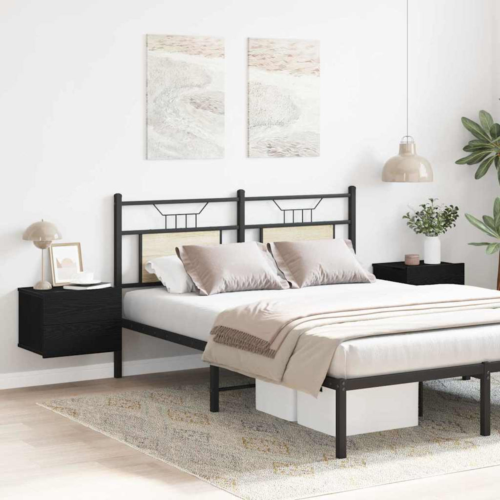 vidaXL Bedside Tables 2 pcs Black Oak Look 40 x 30 x 30 cm