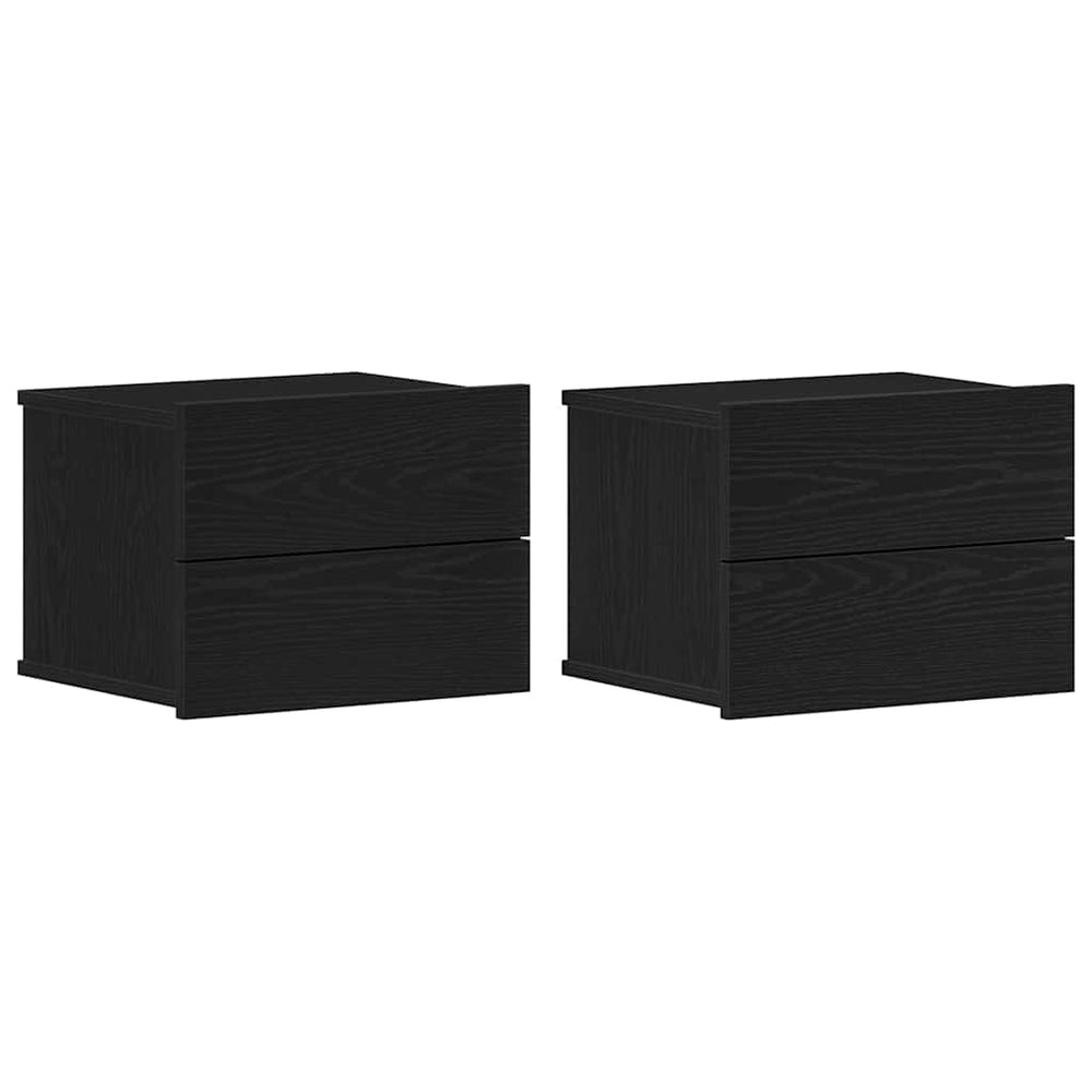 vidaXL Bedside Tables 2 pcs Black Oak Look 40 x 30 x 30 cm