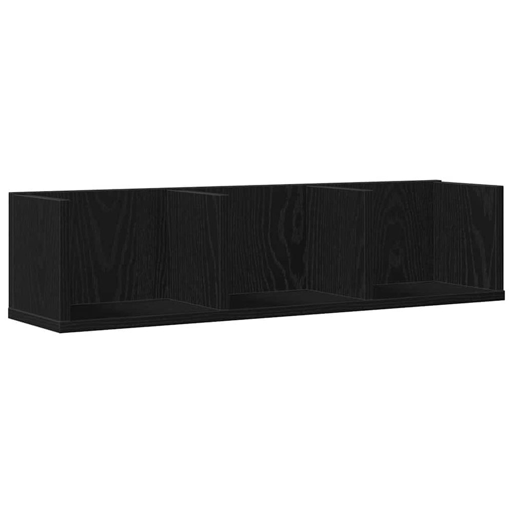 vidaXL Wall Shelf Black Oak-Effect 75 x 18 x 18 cm Engineered Wood