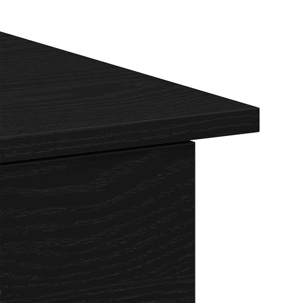 Schreibtisch Schwarz Eichen-Optik mit Stauraum