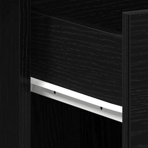 Schreibtisch Schwarz Eichen-Optik mit Stauraum