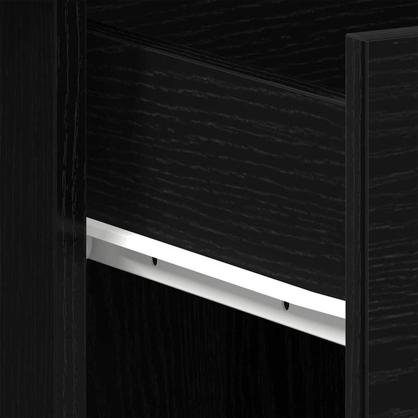 Schreibtisch Schwarz Eichen-Optik mit Stauraum