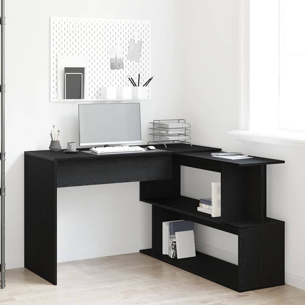 Schreibtisch Schwarz Eichenoptik 200 cm