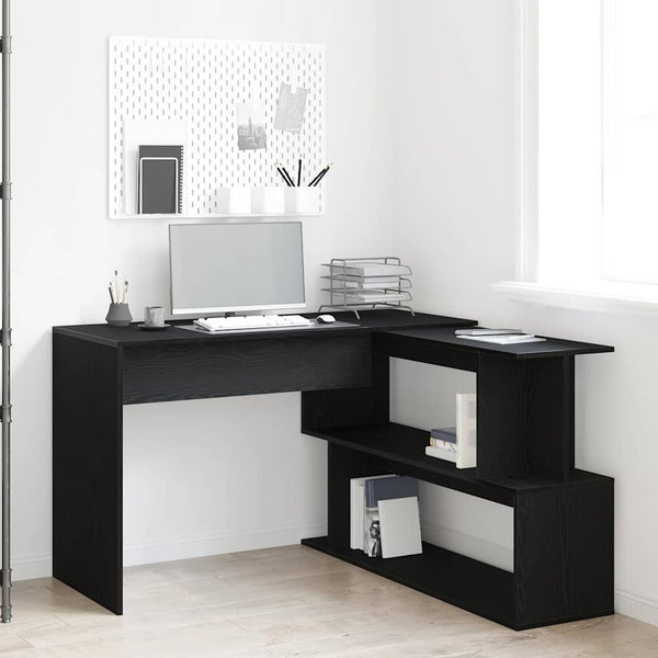 Schreibtisch Schwarz Eichenoptik 200 cm
