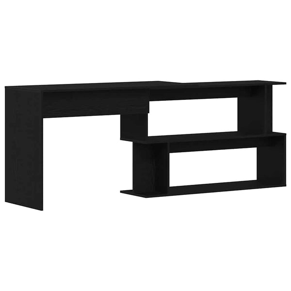Schreibtisch Schwarz Eichenoptik 200 cm