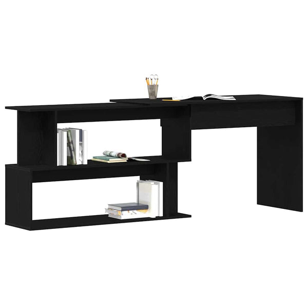 Schreibtisch Schwarz Eichenoptik 200 cm