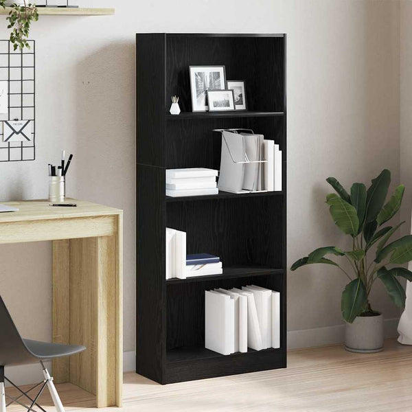 Bücherregal Schwarz Eichen-Optik