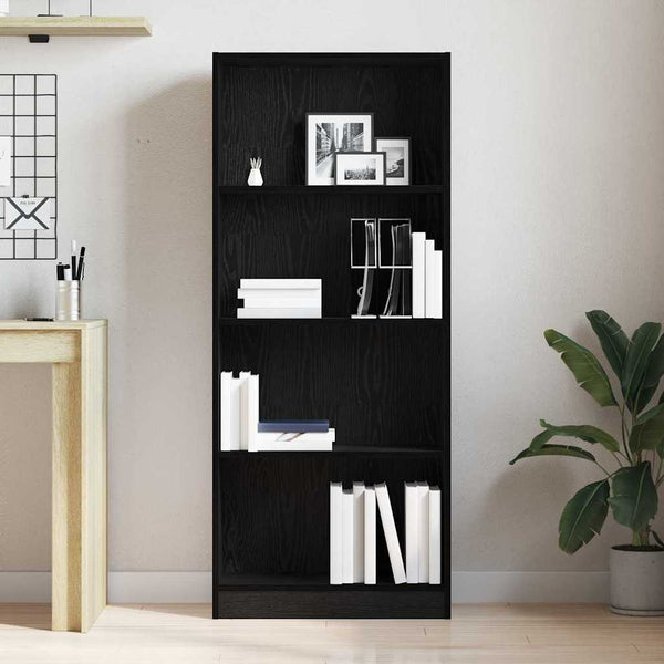 Bücherregal Schwarz Eichen-Optik