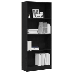 Bücherregal Schwarz Eichen-Optik