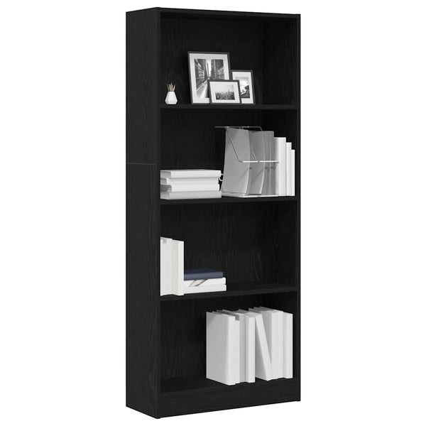 Bücherregal Schwarz Eichen-Optik